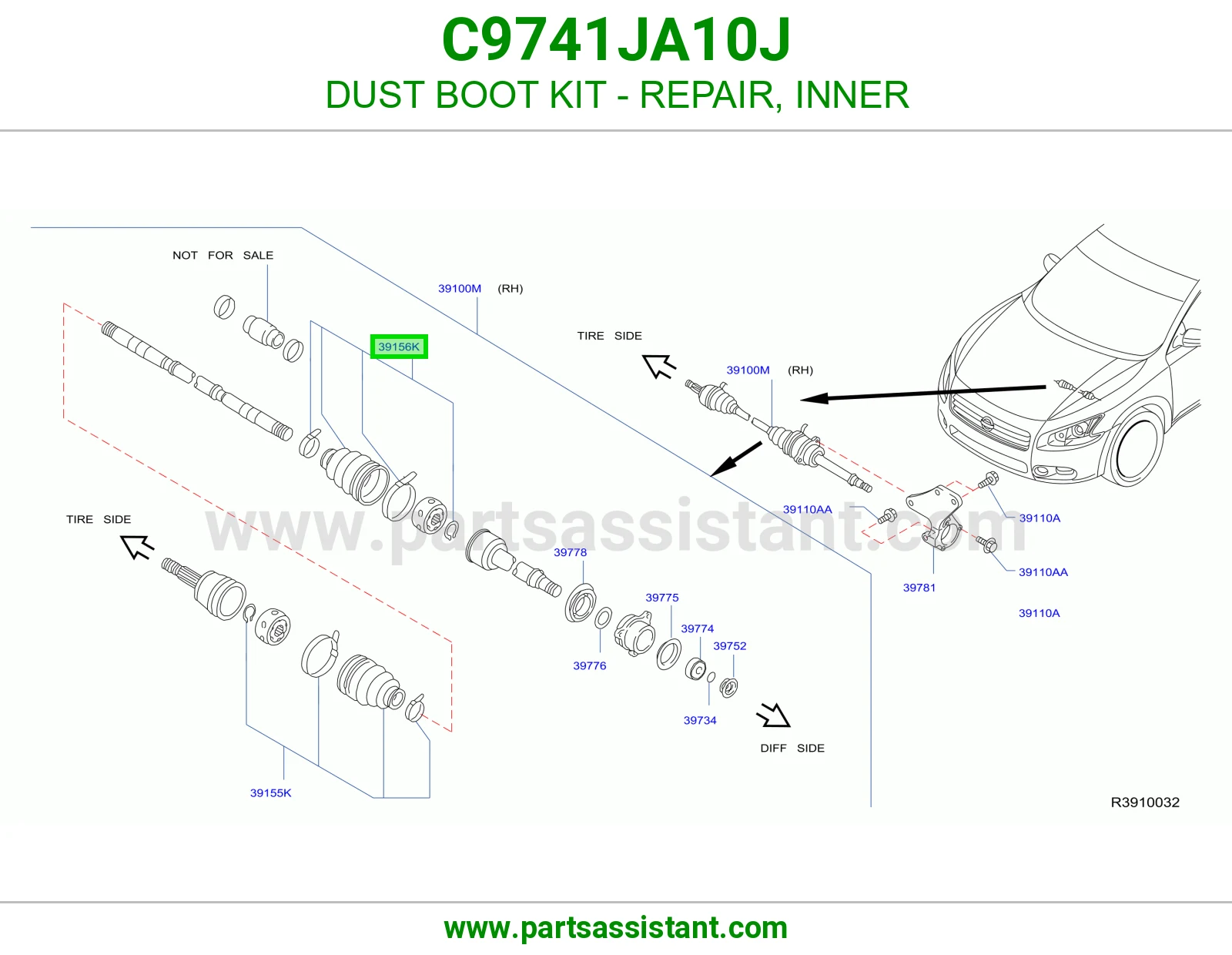DUST BOOT KIT - REPAIR, INNER