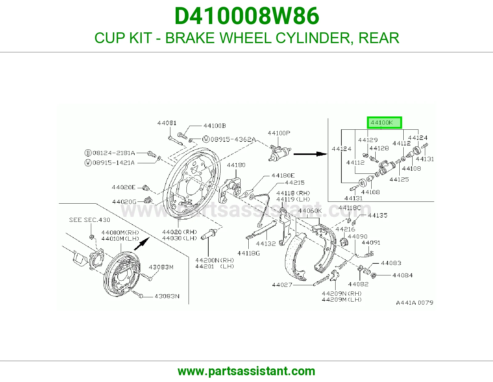 CUP KIT - BRAKE WHEEL CYLINDER, REAR