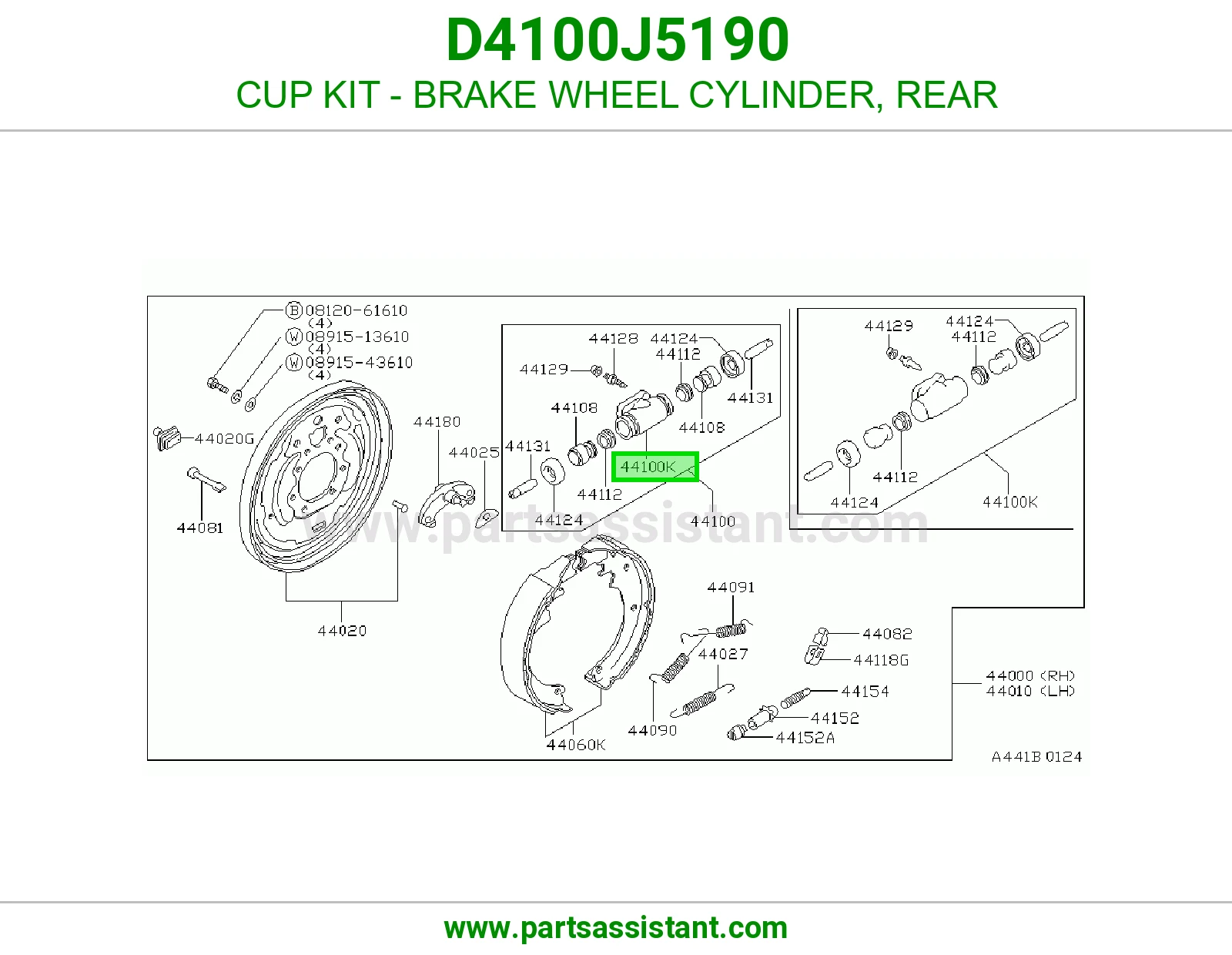 CUP KIT - BRAKE WHEEL CYLINDER, REAR