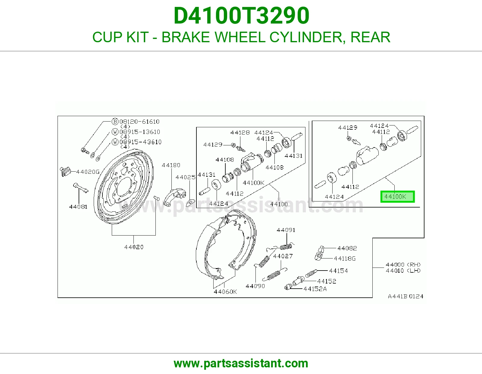 CUP KIT - BRAKE WHEEL CYLINDER, REAR