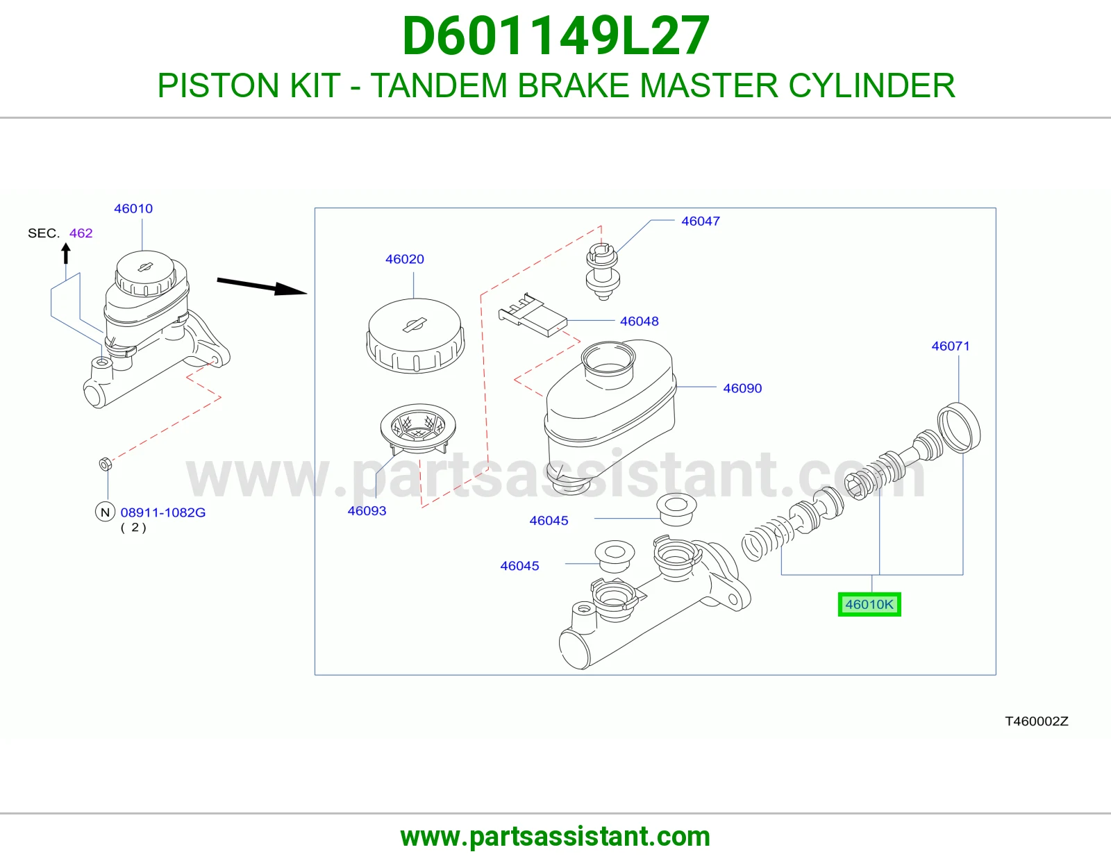 PISTON KIT - TANDEM BRAKE MASTER CYLINDER