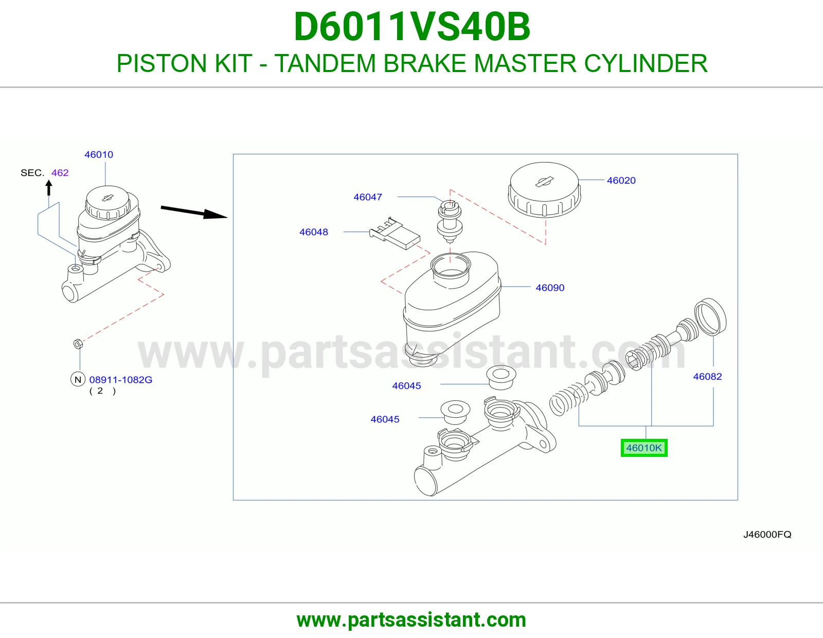 PISTON KIT - TANDEM BRAKE MASTER CYLINDER