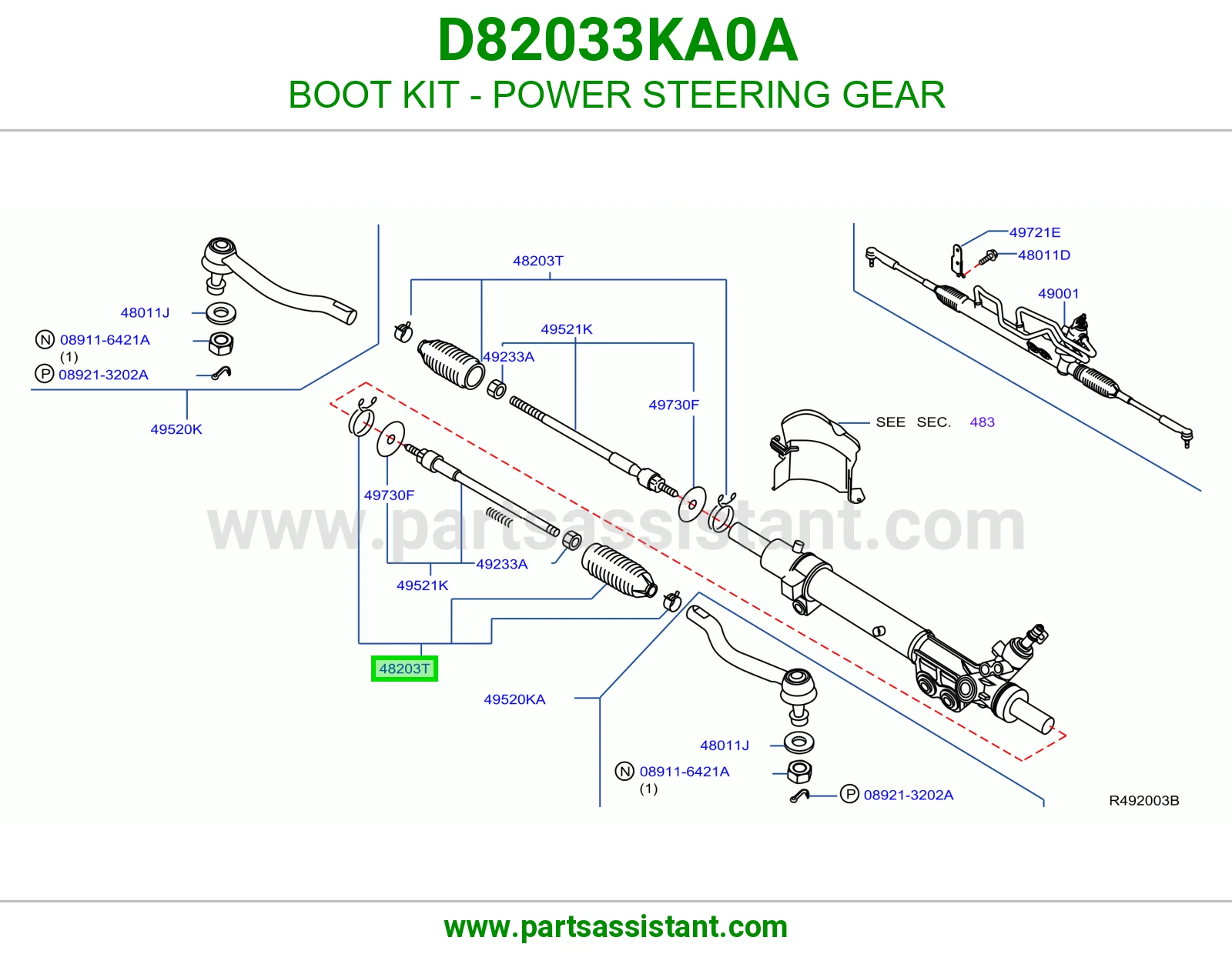 BOOT KIT - POWER STEERING GEAR