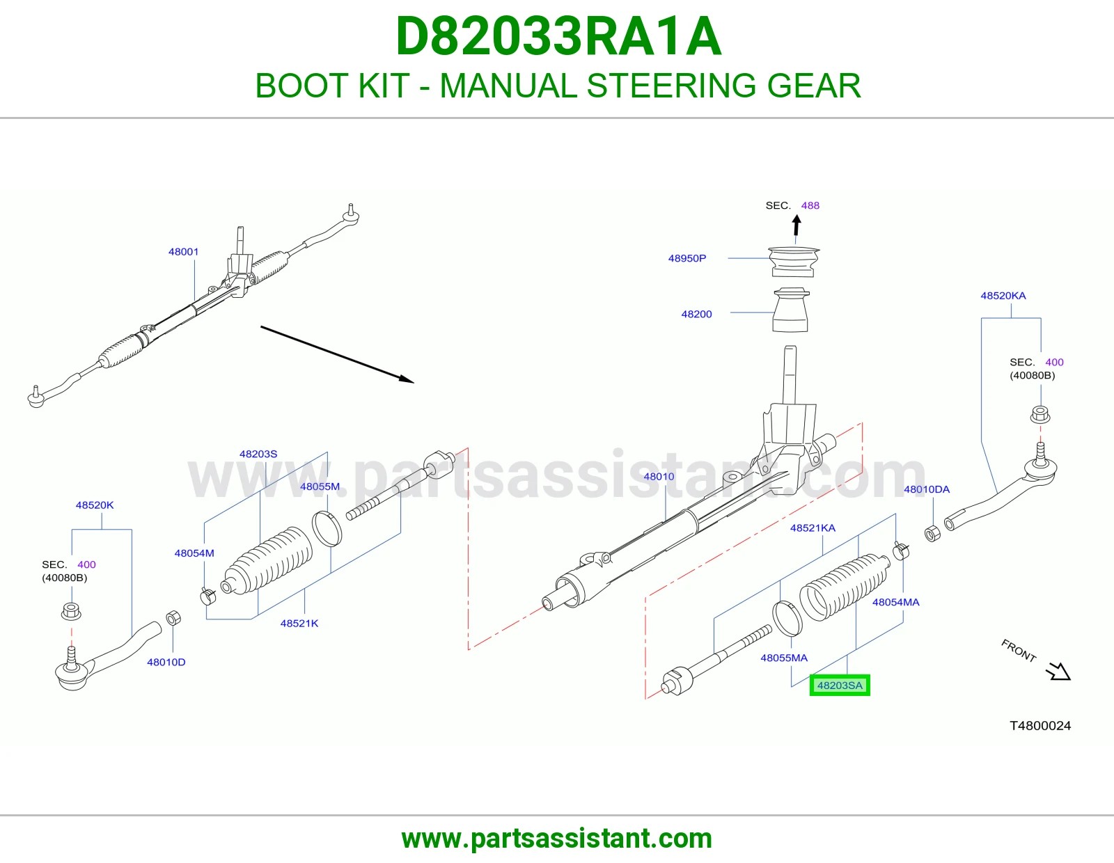 BOOT KIT - MANUAL STEERING GEAR