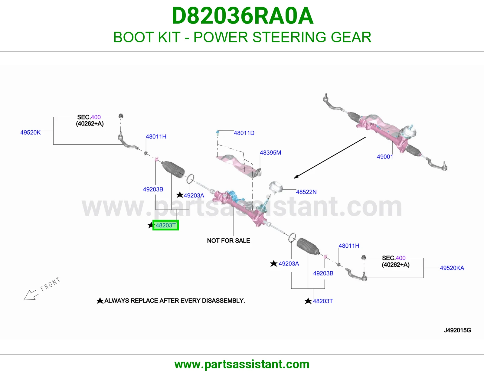 BOOT KIT - POWER STEERING GEAR