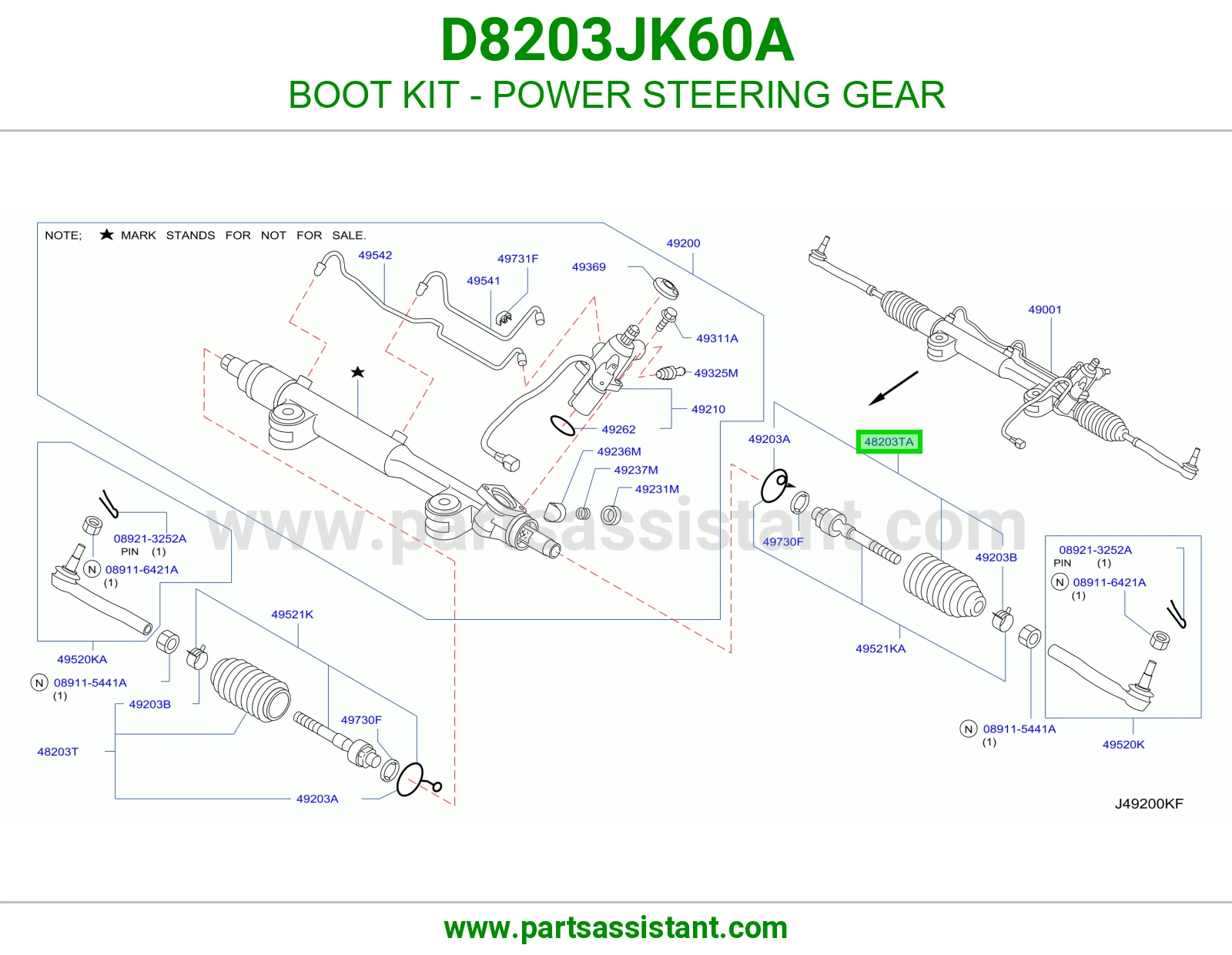 BOOT KIT - POWER STEERING GEAR