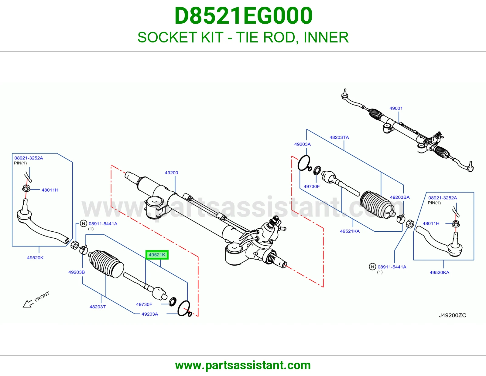 SOCKET KIT - TIE ROD, INNER