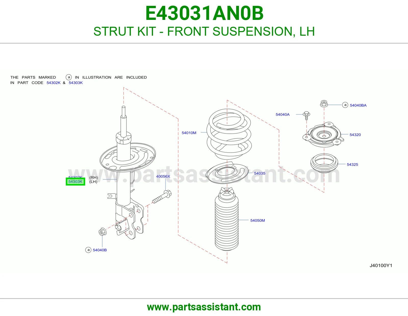 STRUT KIT - FRONT SUSPENSION, LH