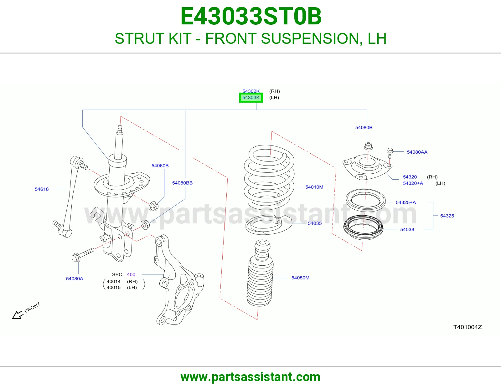 STRUT KIT - FRONT SUSPENSION, LH