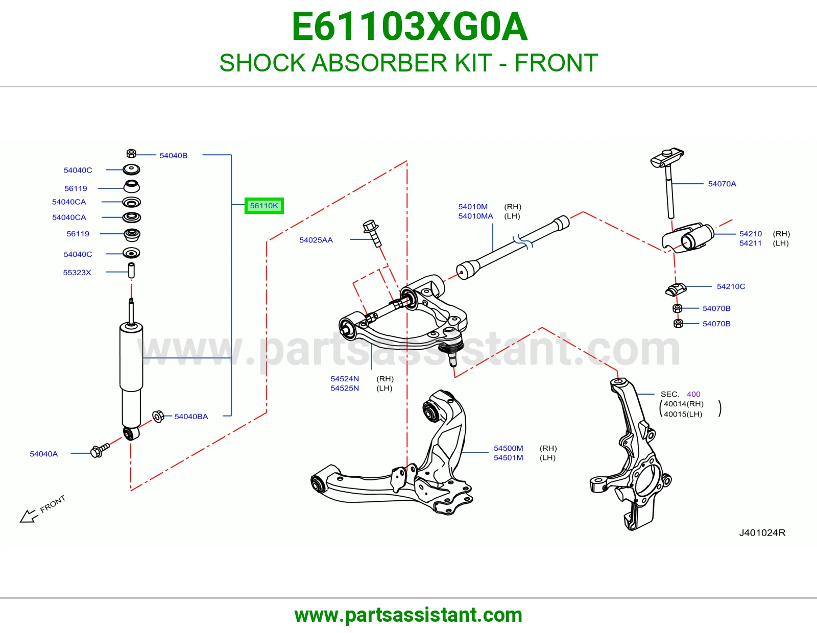 SHOCK ABSORBER KIT - FRONT