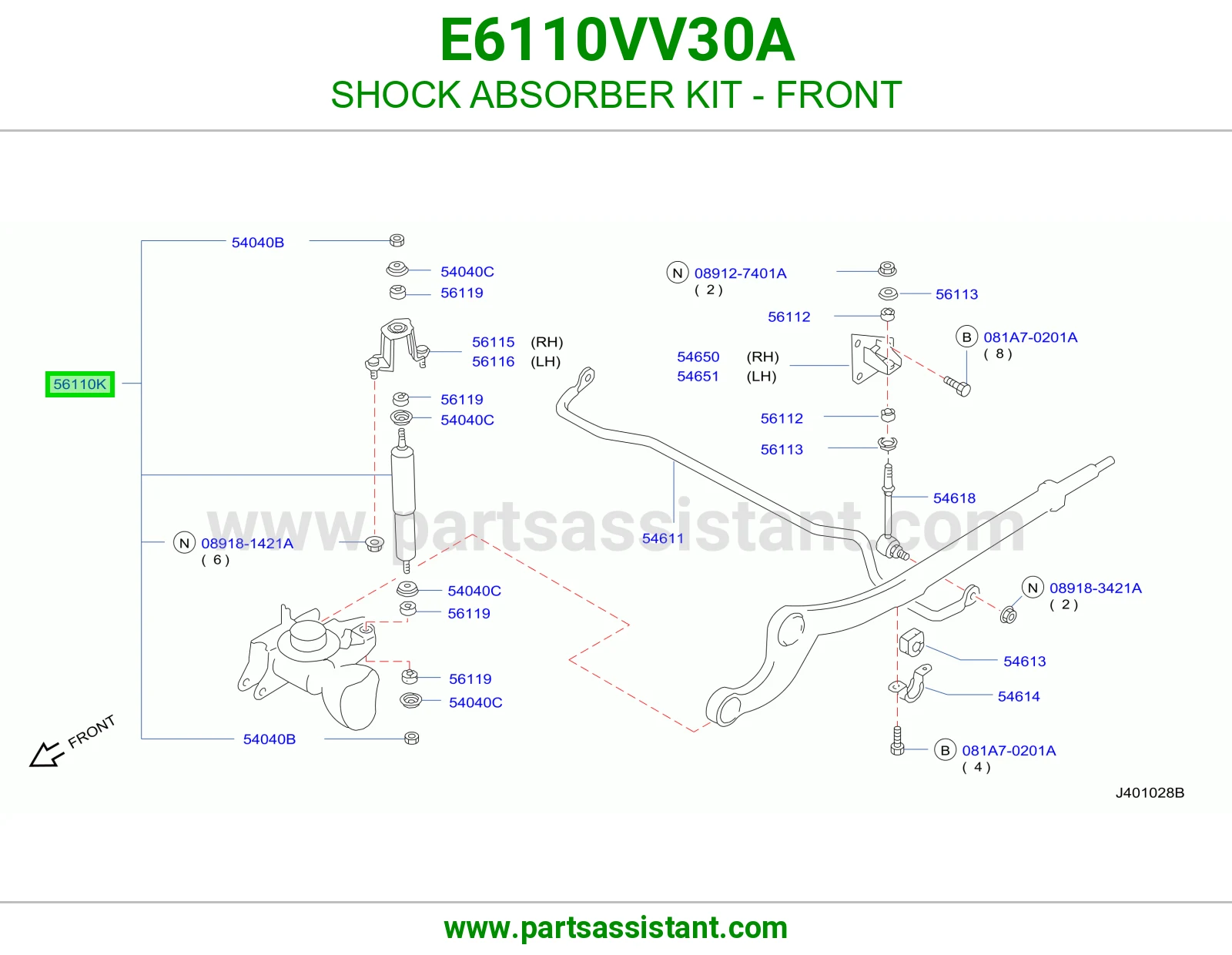 SHOCK ABSORBER KIT - FRONT