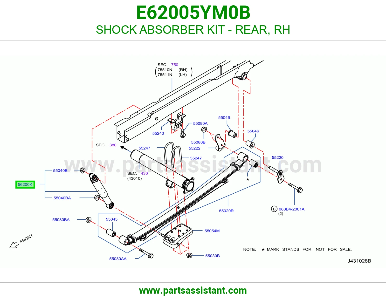 SHOCK ABSORBER KIT - REAR, RH