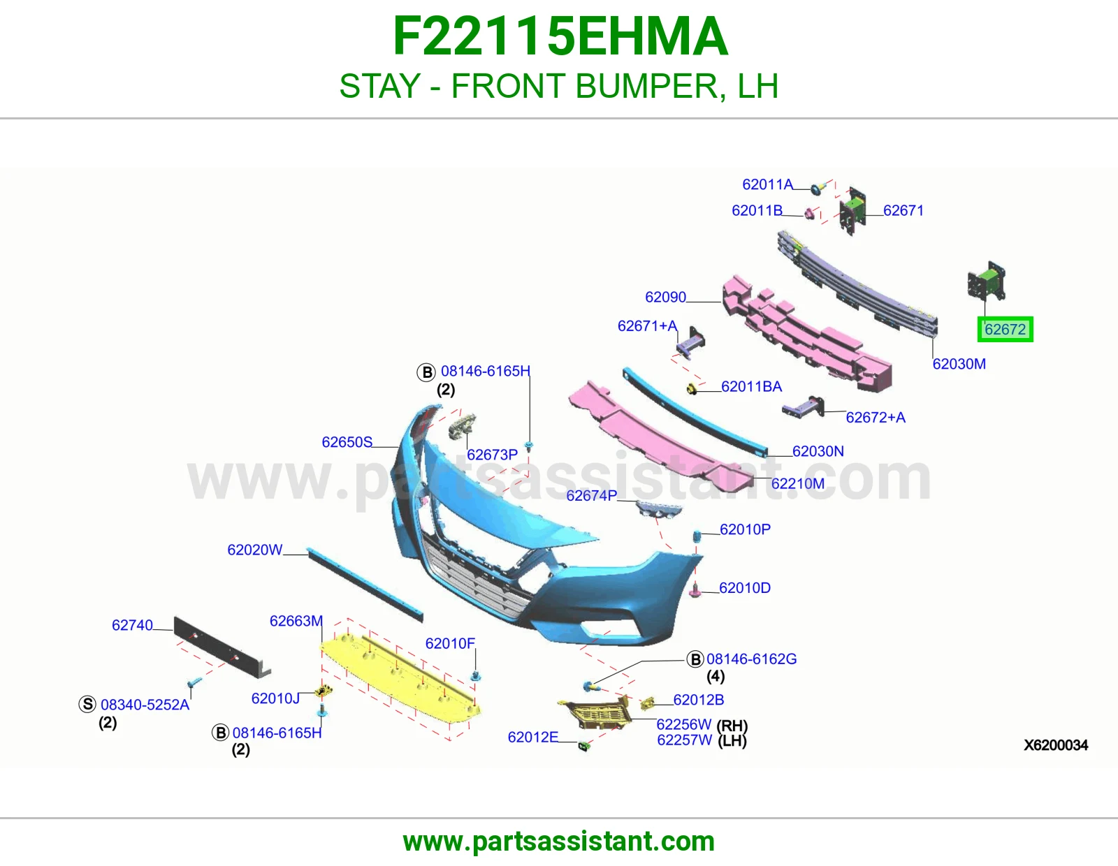 STAY - FRONT BUMPER, LH