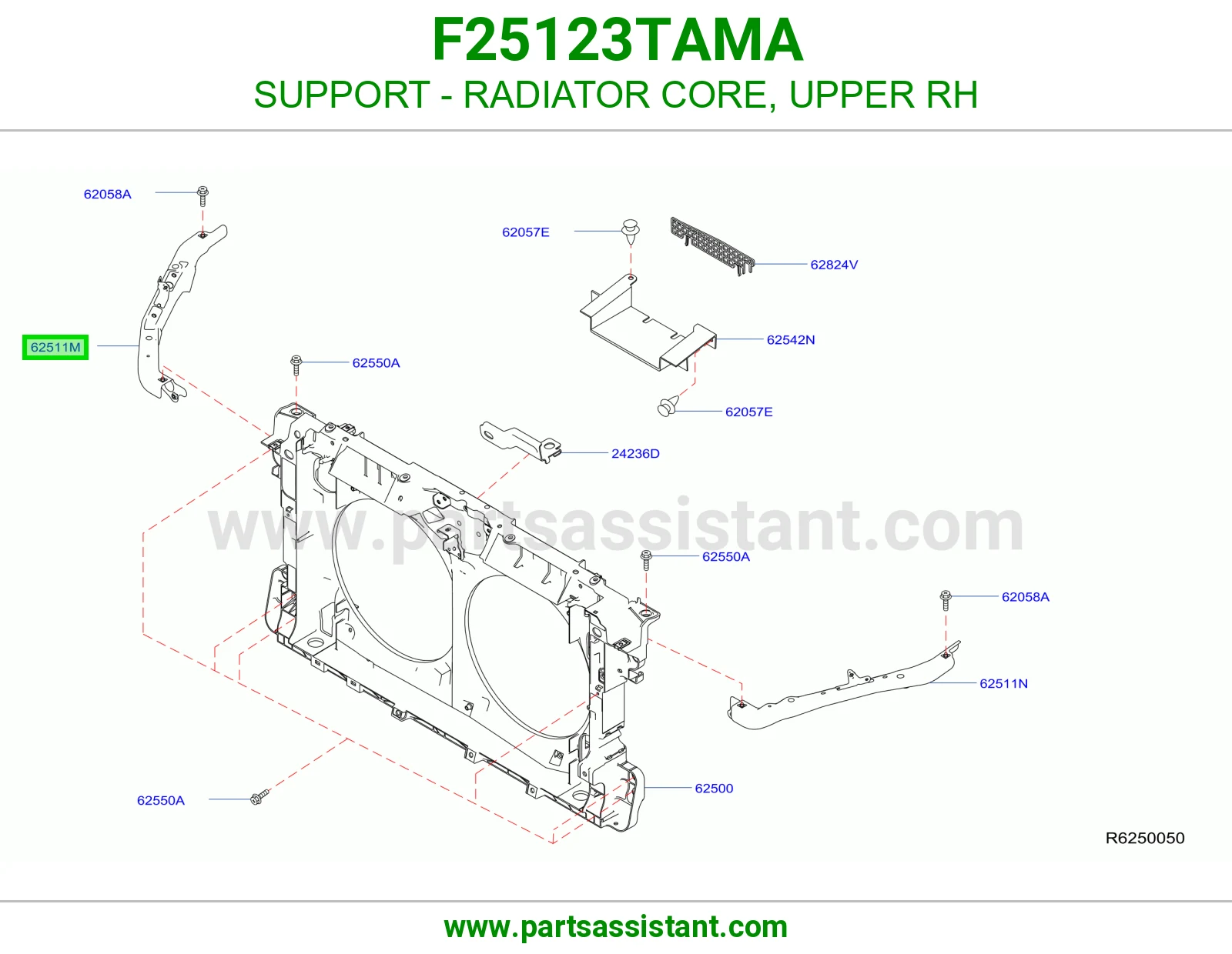 SUPPORT - RADIATOR CORE, UPPER RH