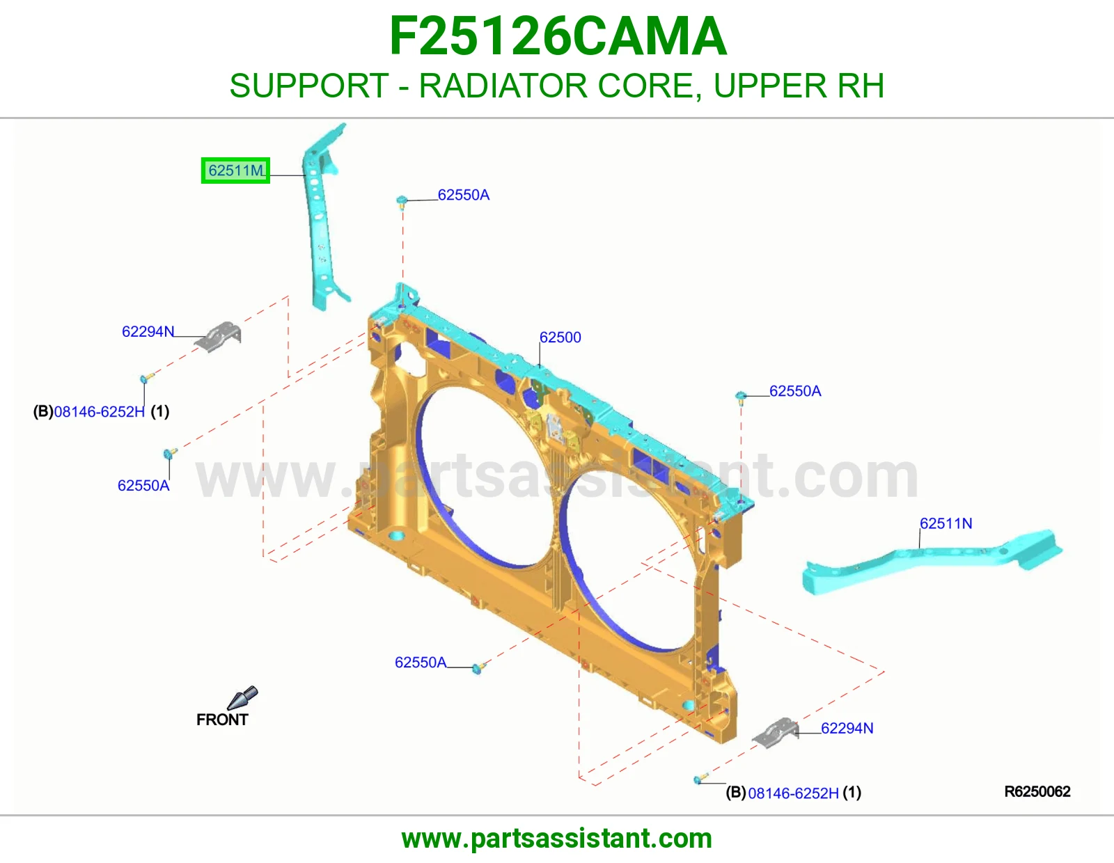 SUPPORT - RADIATOR CORE, UPPER RH