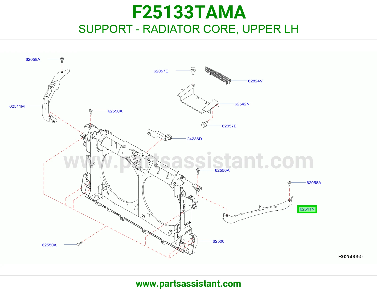 SUPPORT - RADIATOR CORE, UPPER LH