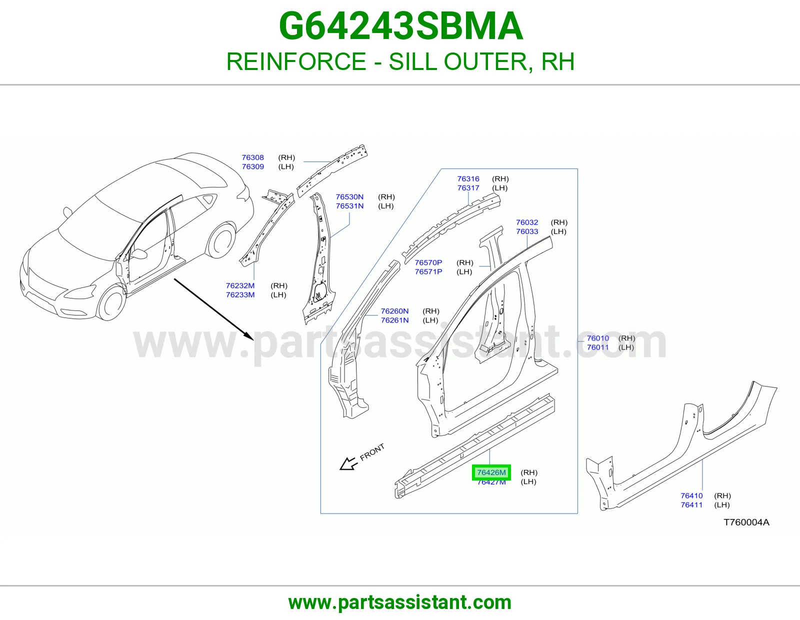 REINFORCE - SILL OUTER, RH