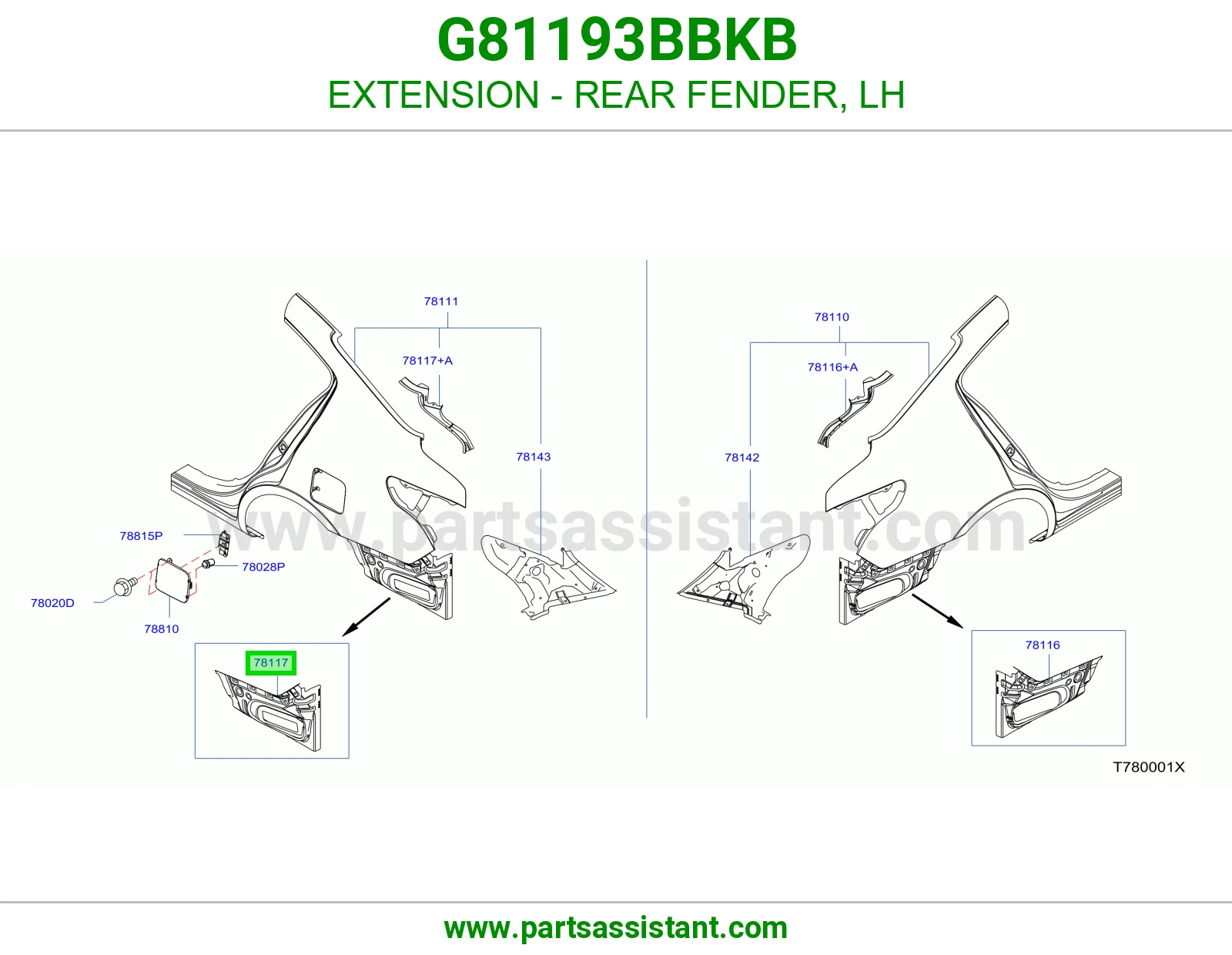 EXTENSION - REAR FENDER, LH