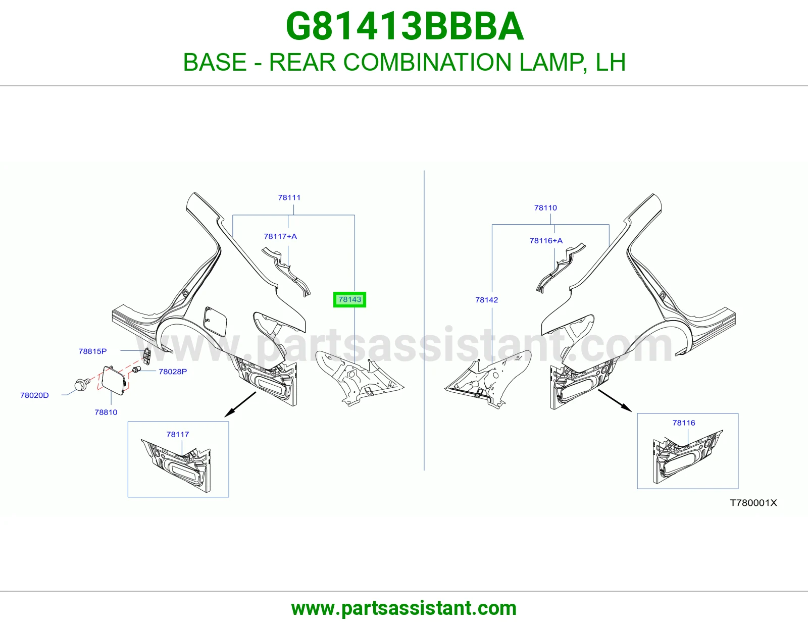 BASE - REAR COMBINATION LAMP, LH