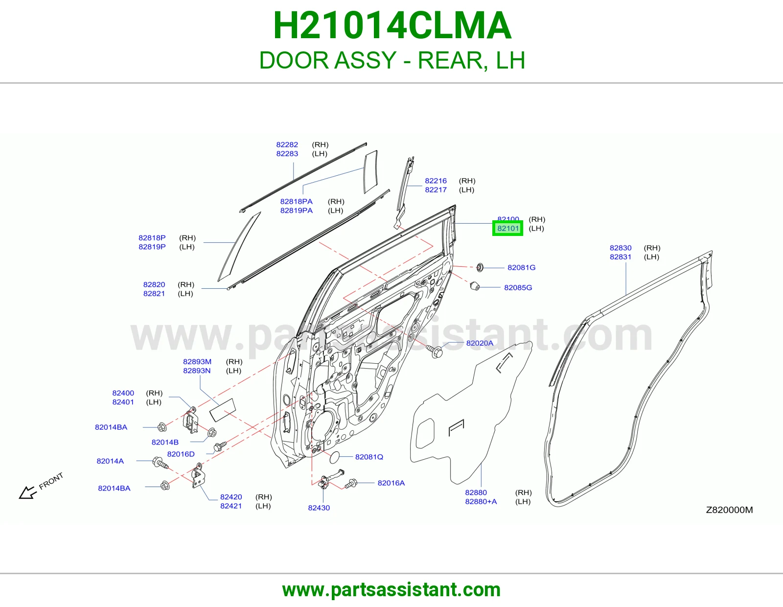 DOOR ASSY - REAR, LH