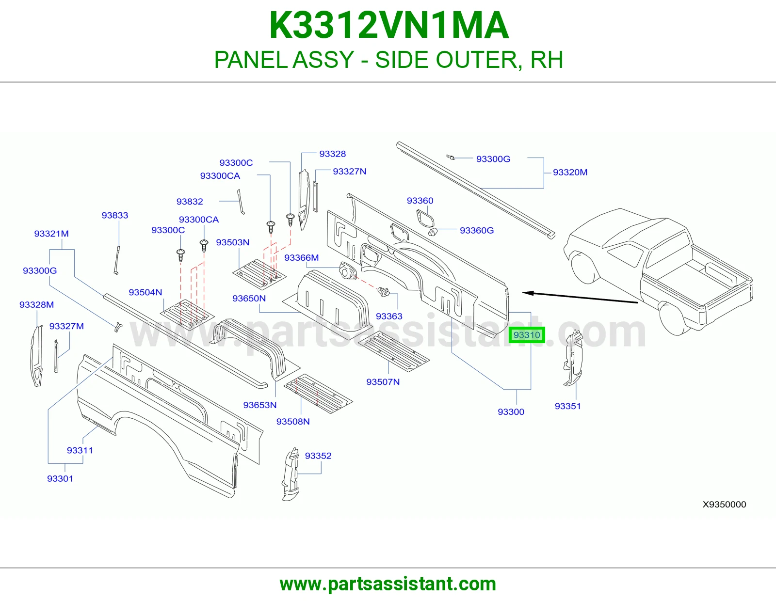 PANEL ASSY - SIDE OUTER, RH