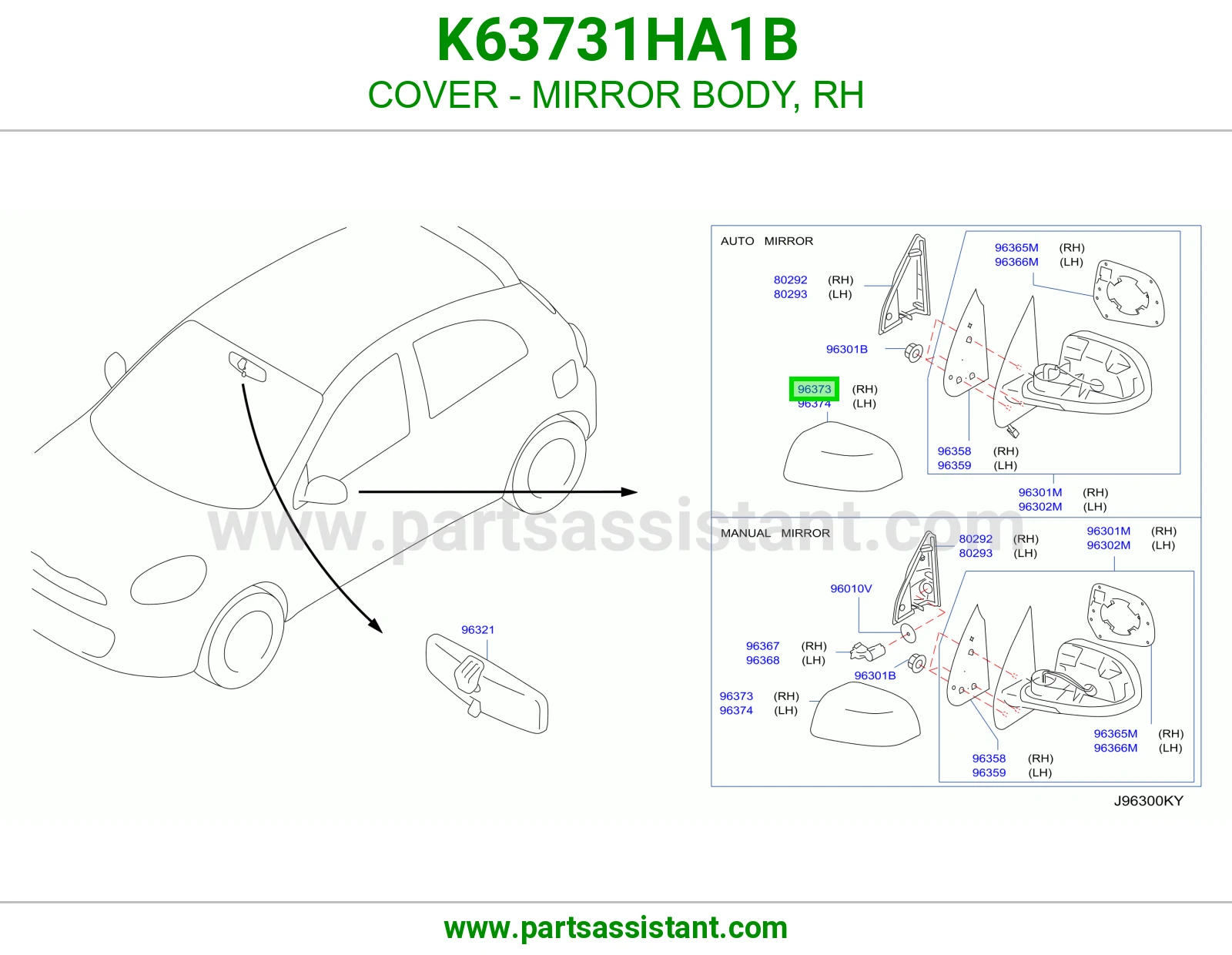 COVER - MIRROR BODY, RH