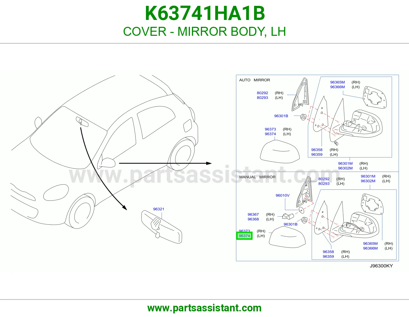 COVER - MIRROR BODY, LH