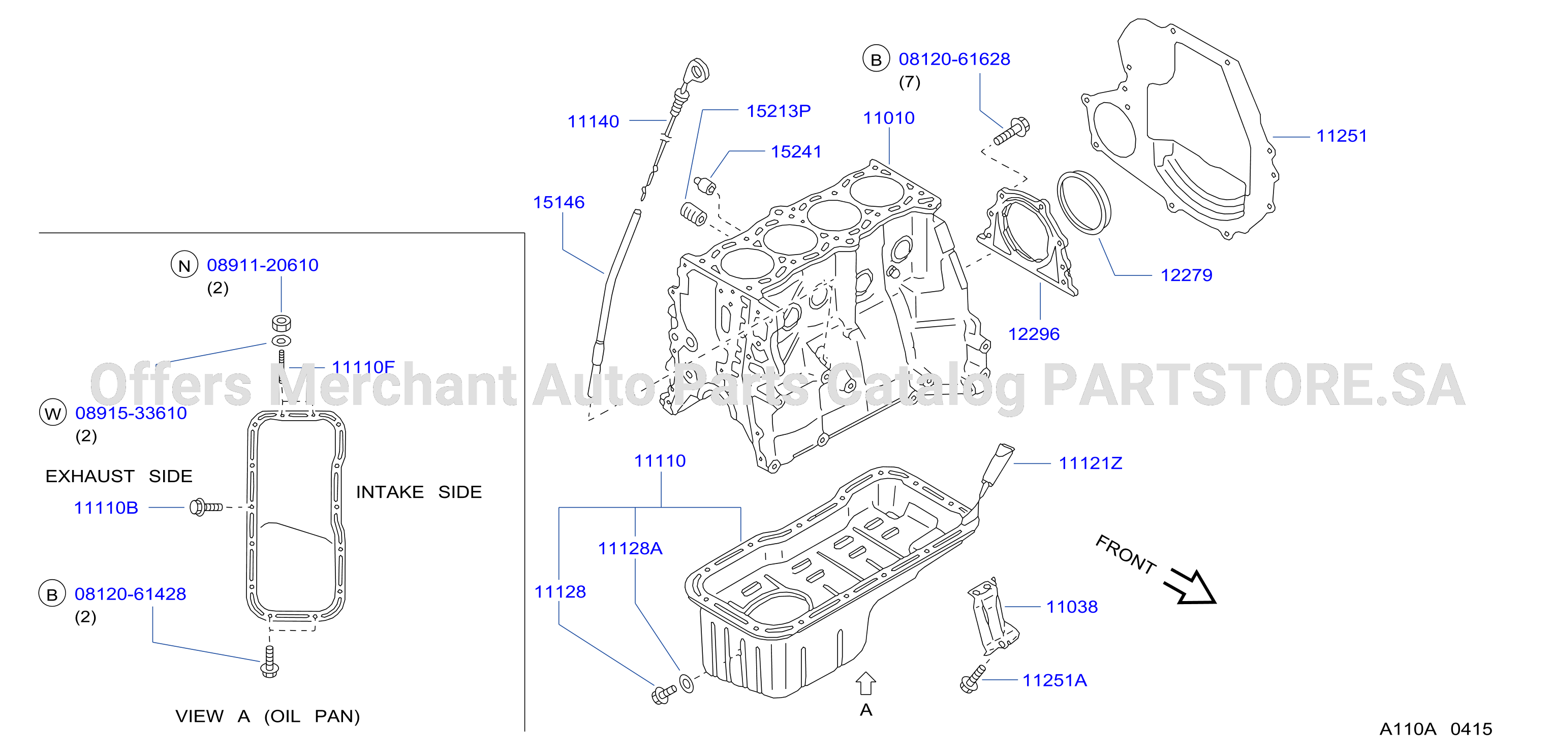 Cylinder Block Oil Pan Fitting Parts
