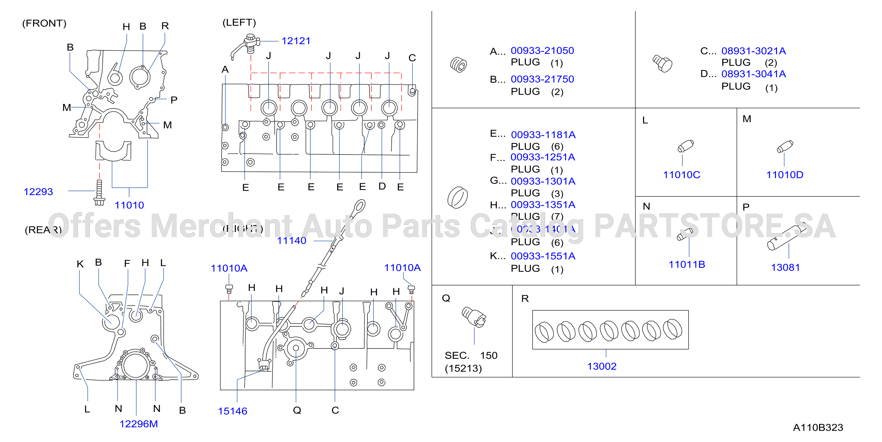 Cylinder Block Oil Pan Component Parts
