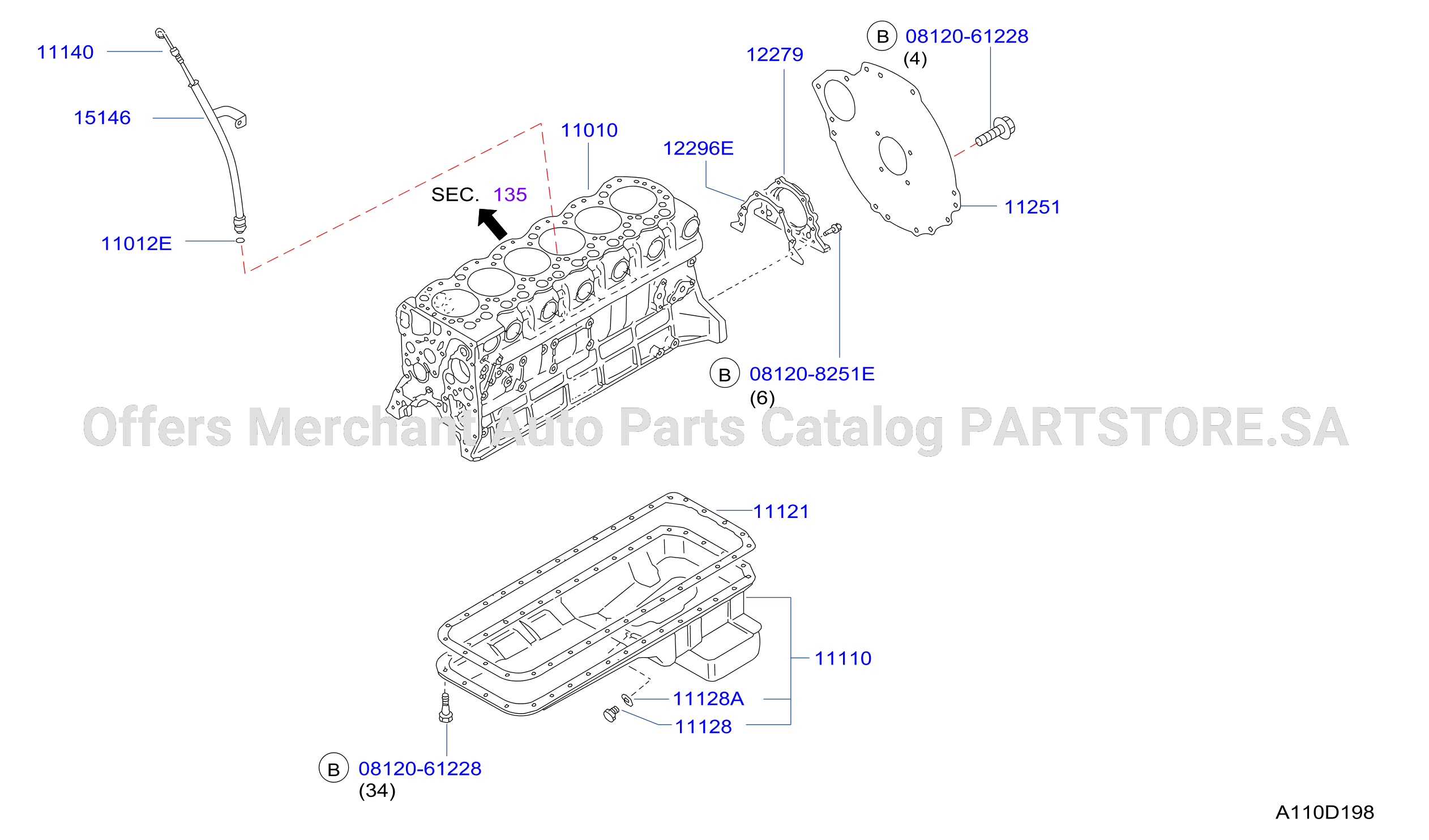 Cylinder Block Oil Pan Assembly Fitting Parts