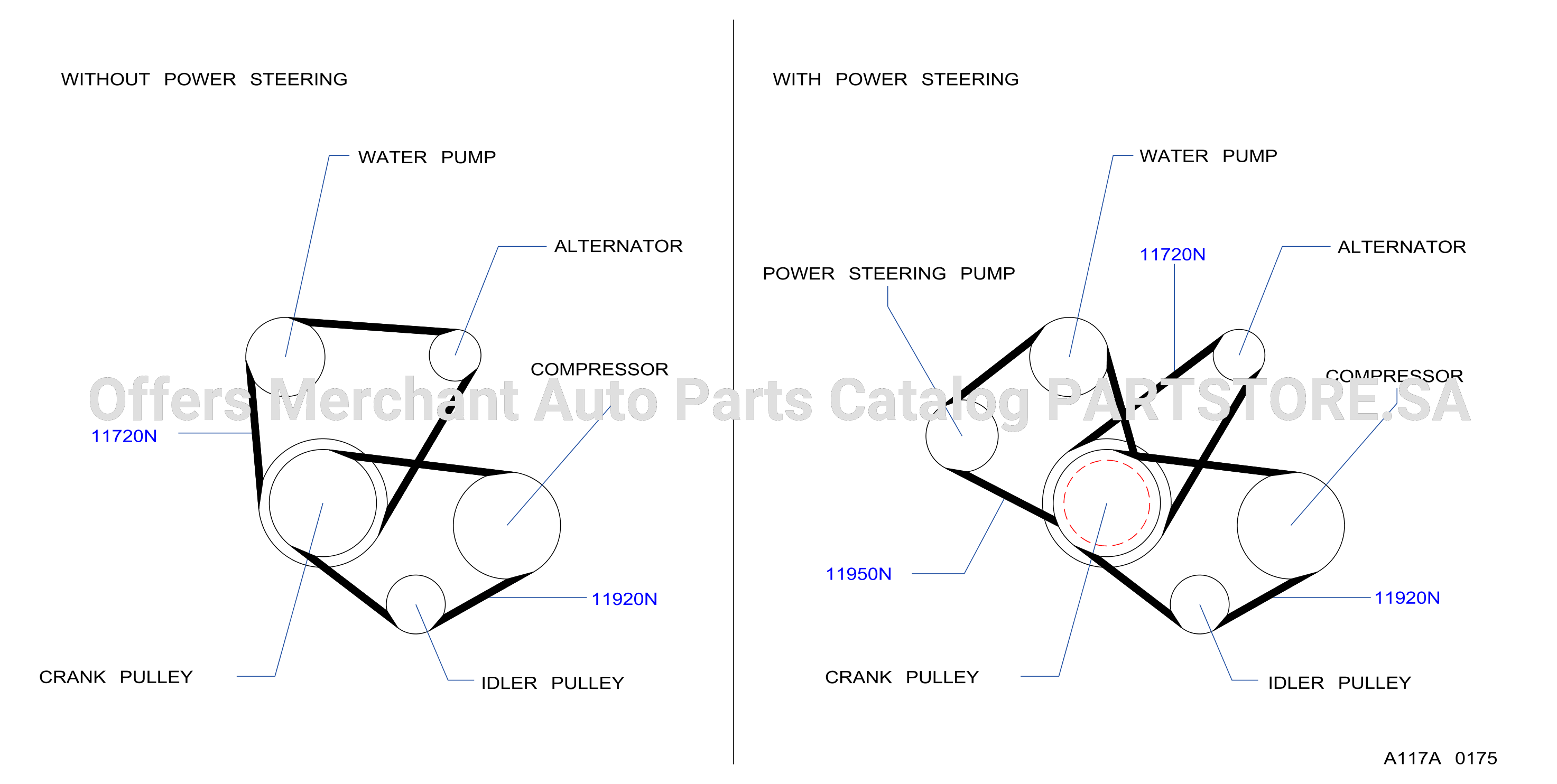 Fan Compressor Power Steering Belt