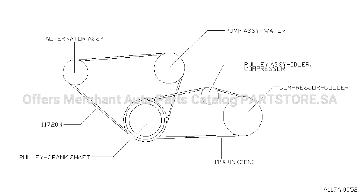 Fan Compressor Power Steering Belt