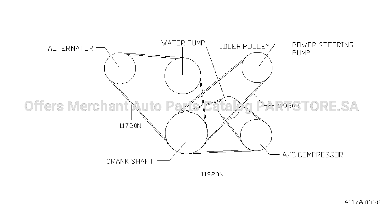 Fan Compressor Power Steering Belt