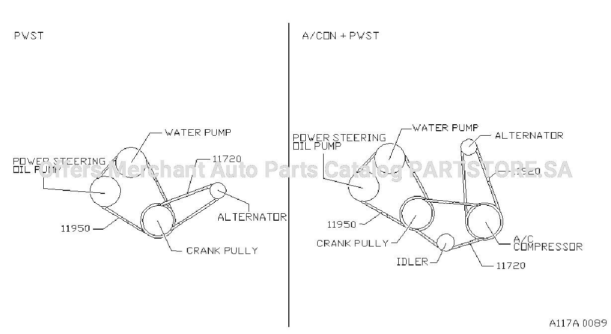 Fan Compressor Power Steering Belt