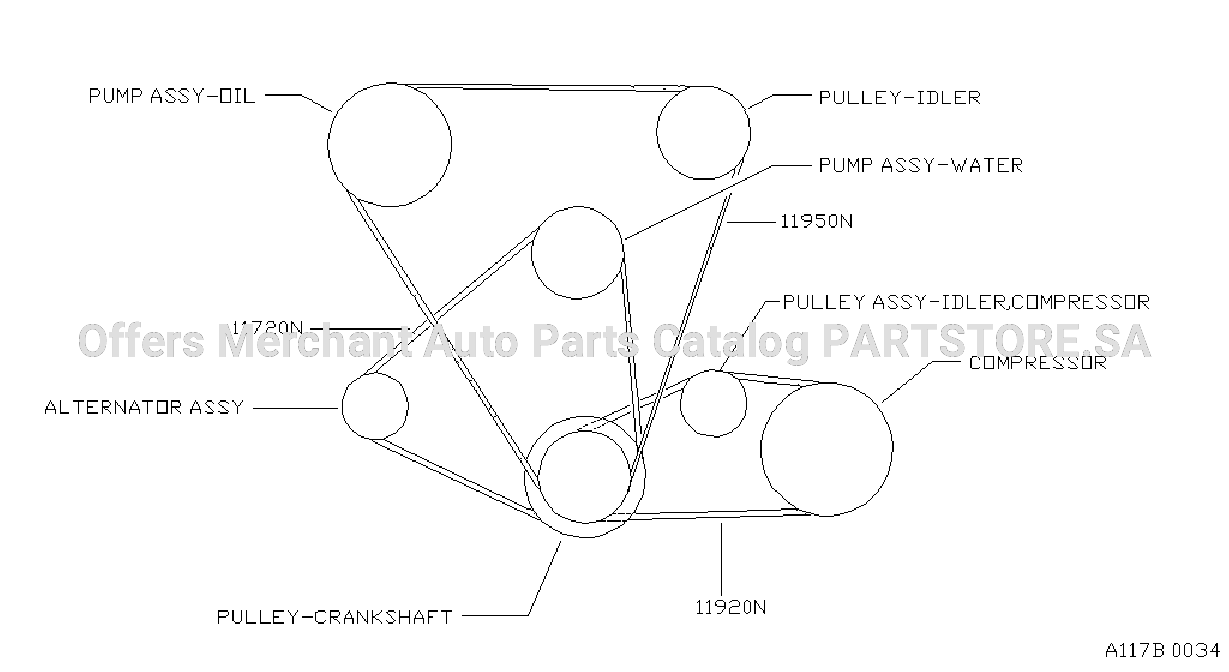 Fan Compressor Power Steering Belt