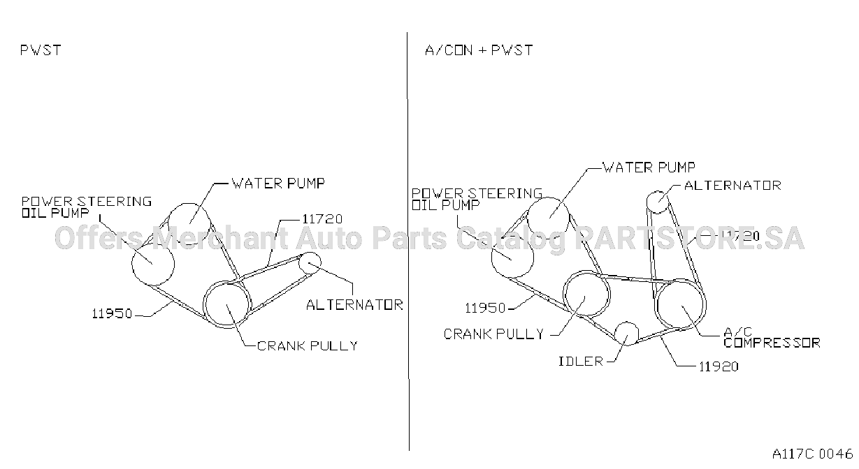 Fan Compressor Power Steering Belt