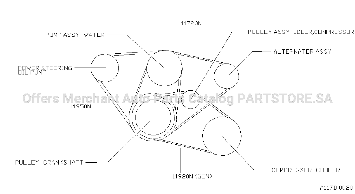 Fan Compressor Power Steering Belt