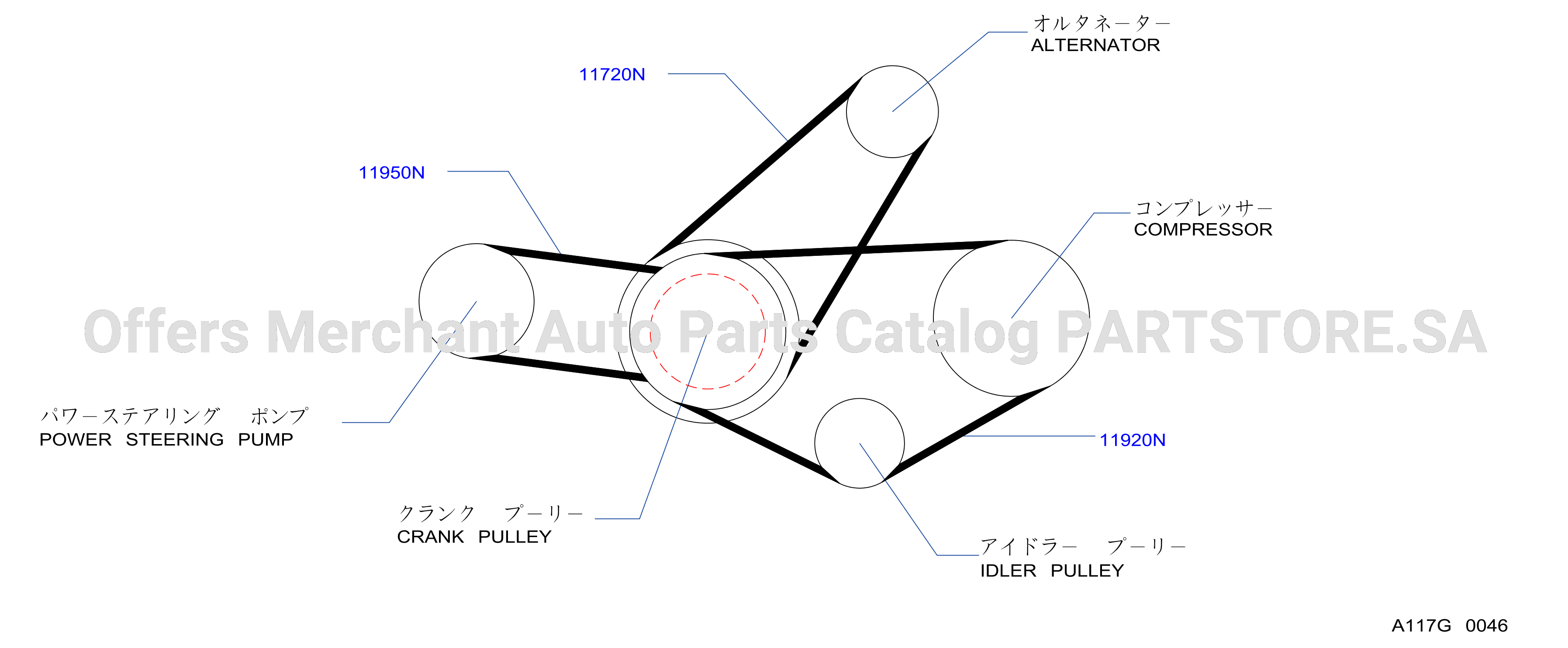 Fan Compressor Power Steering Belt