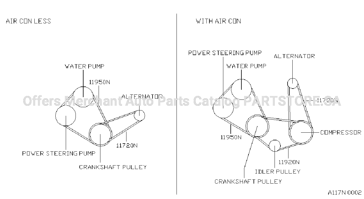 Fan Compressor Power Steering Belt
