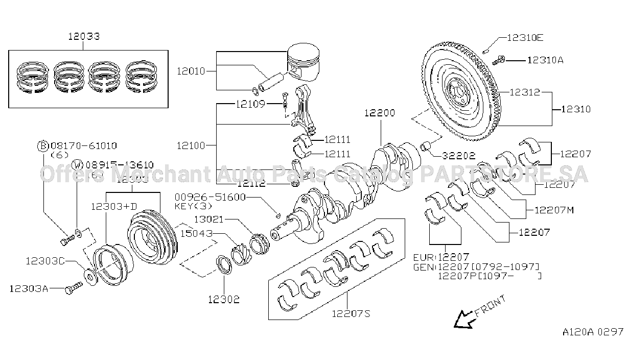Piston Crankshaft Flywheel Illustration