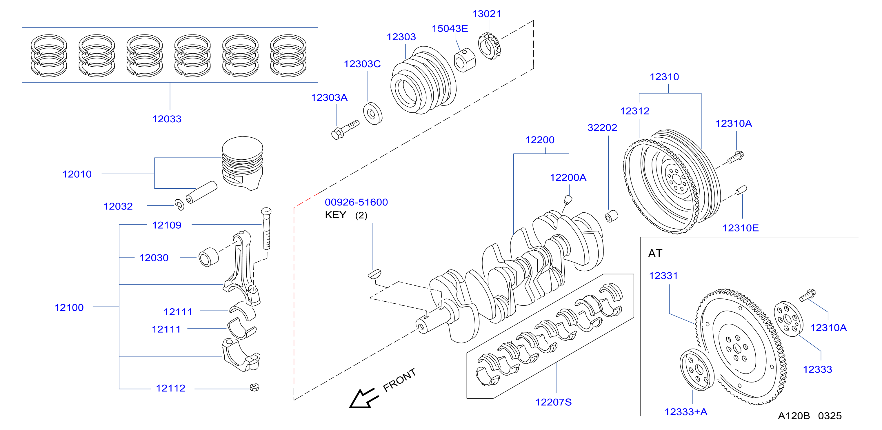 Piston Crankshaft Flywheel