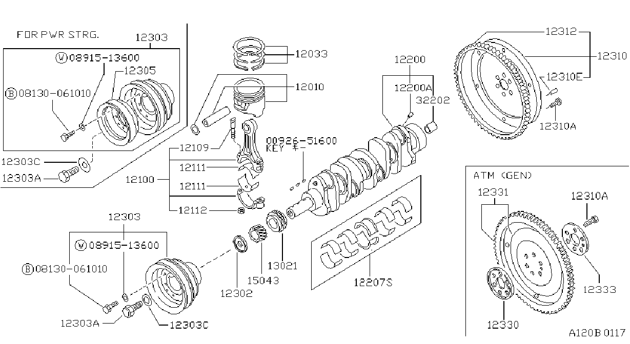 Piston Crankshaft Flywheel