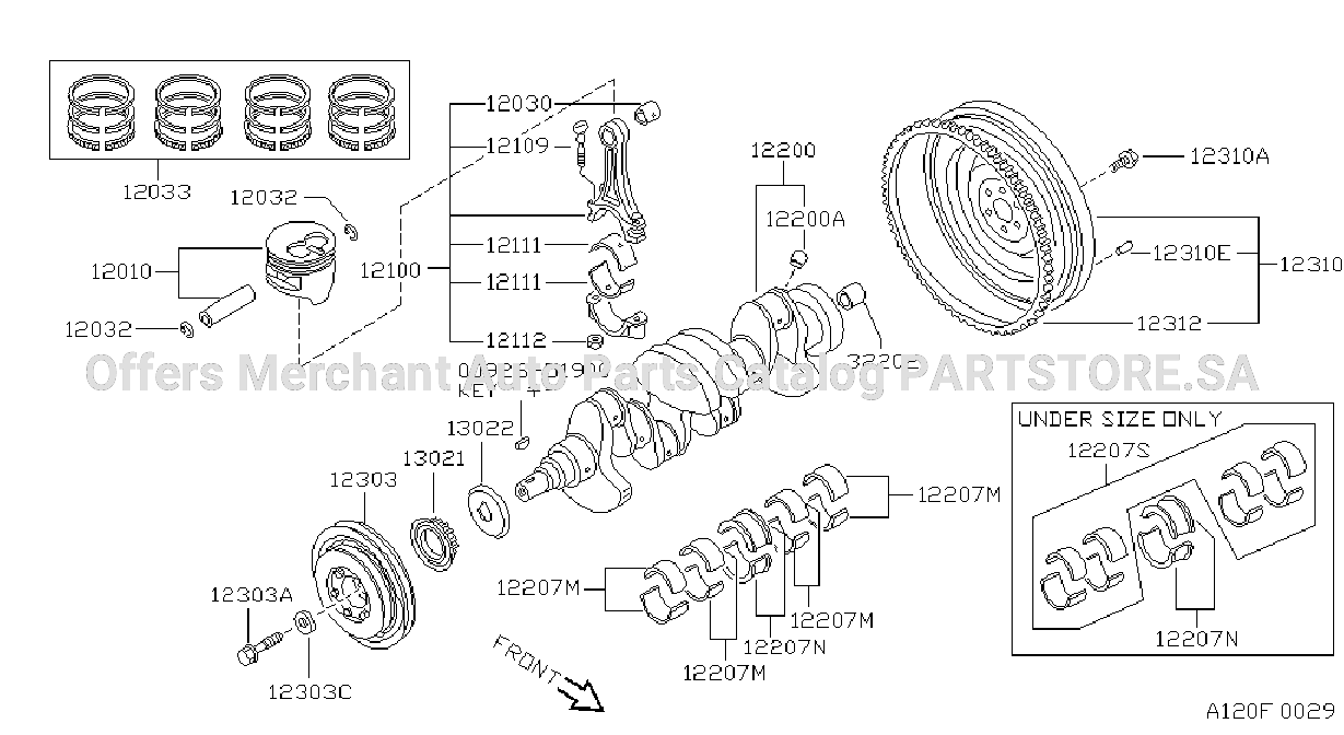Piston Crankshaft Flywheel