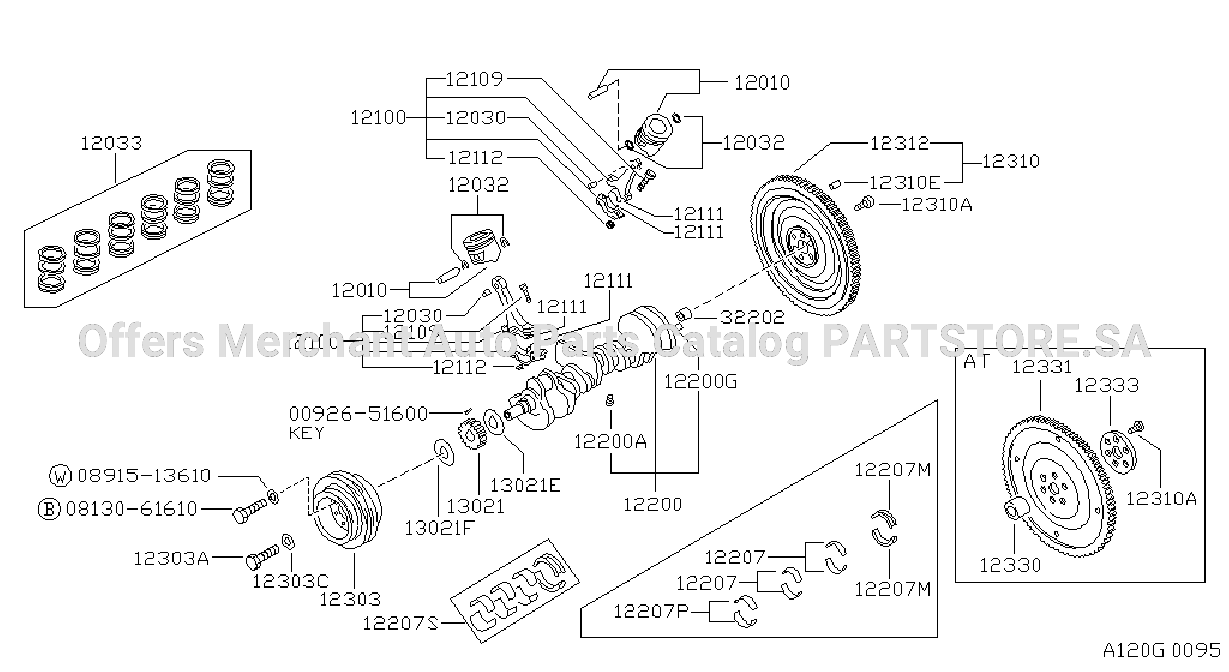 Piston Crankshaft Flywheel