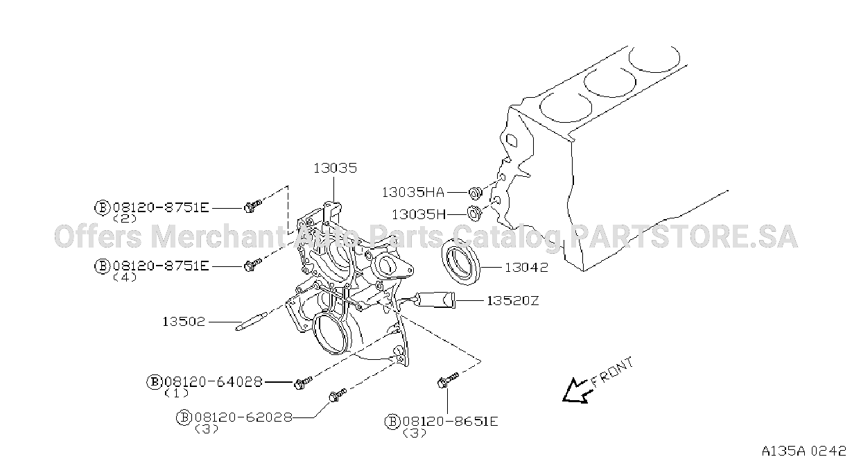 Front Cover Vacuum Pump Fitting