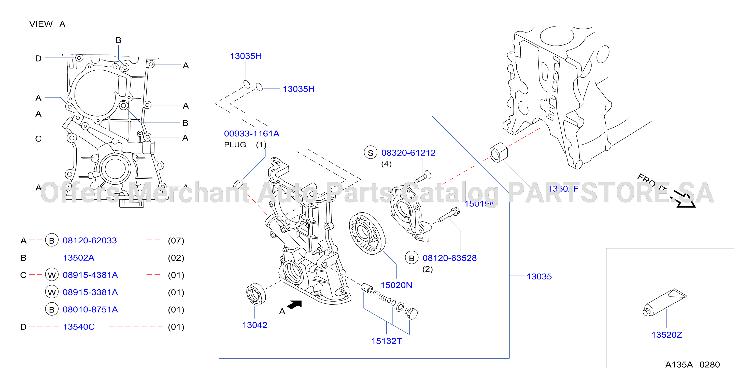 Front Cover Vacuum Pump Fitting