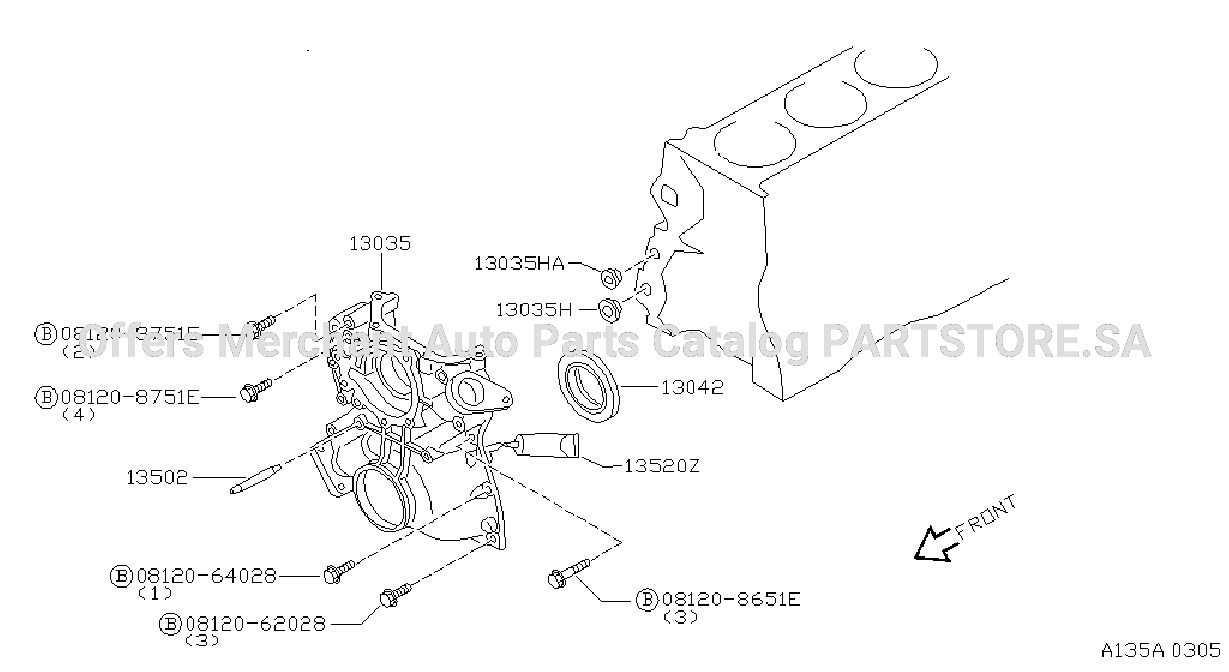 Front Cover Vacuum Pump Fitting