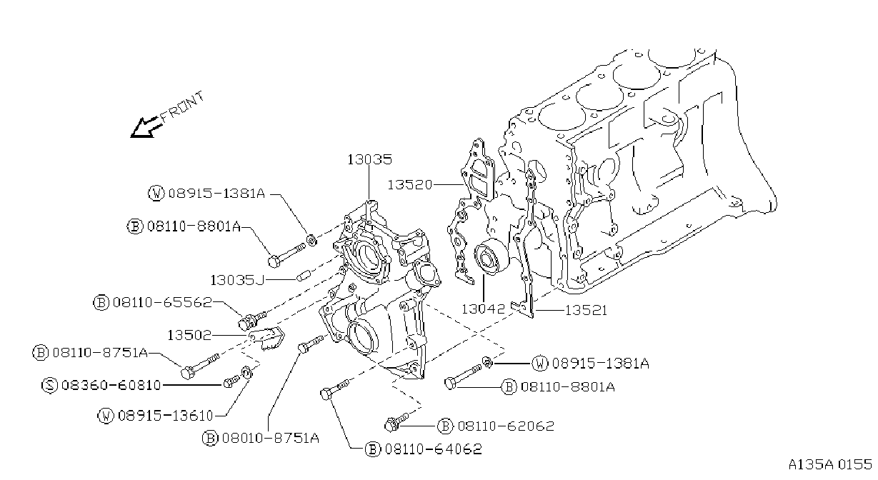 Front Cover Vacuum Pump Fitting