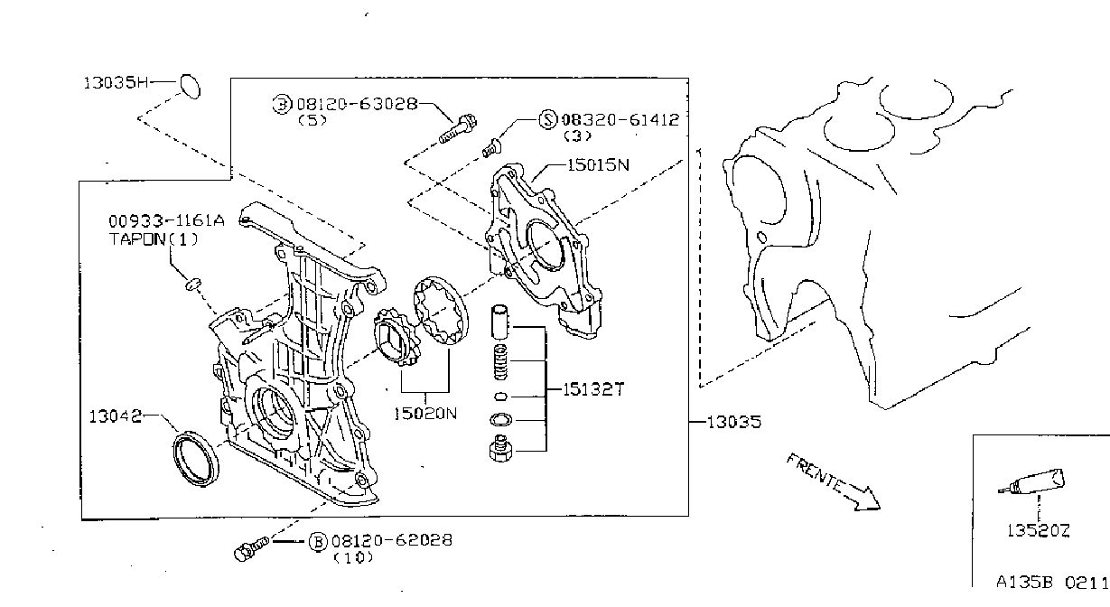 Front Cover Vacuum Pump Fitting