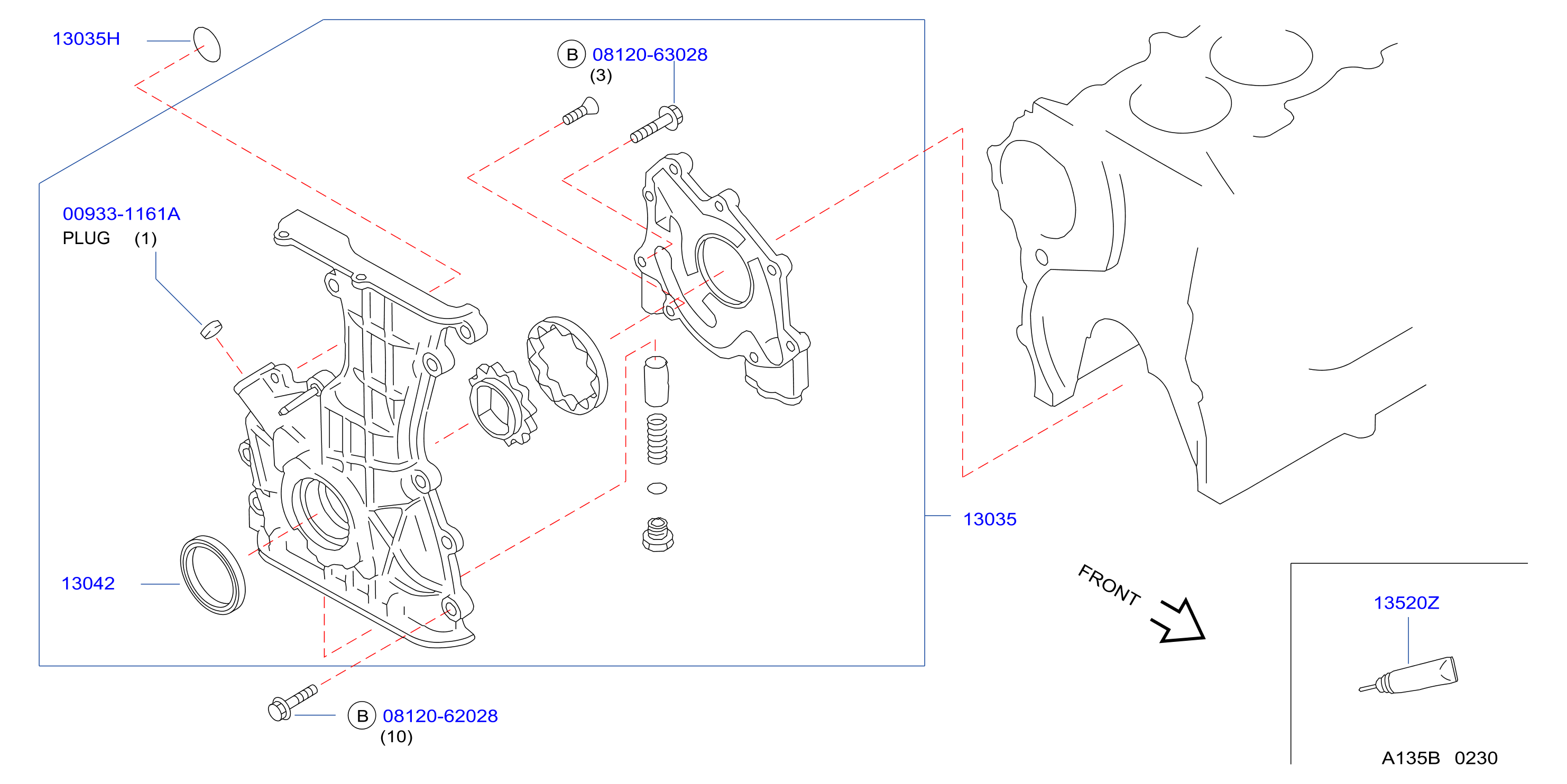 Front Cover Vacuum Pump Fitting